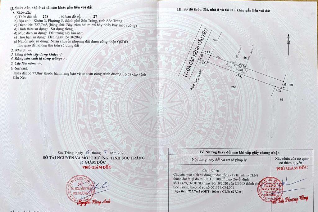 Bán đất Đường Kênh Cầu Xéo, Phường 5, Thành phố Sóc Trăng, tỉnh Sóc Trăng