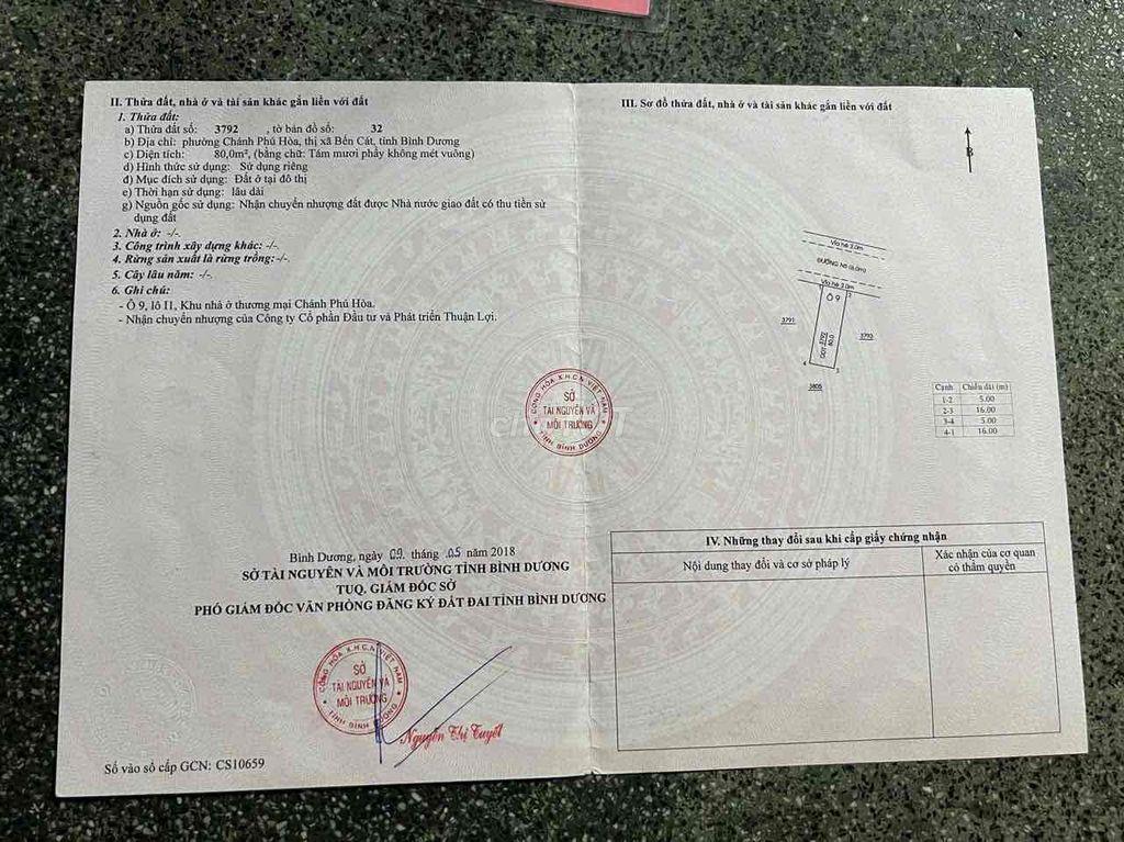 Bán đất Đường N5, Phường Chánh Phú Hòa Thị xã Bến Cát tỉnh Bình Dương