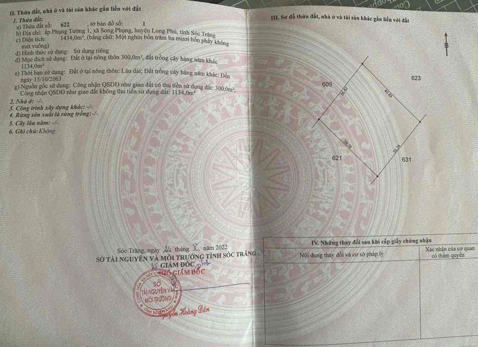 Bán đất Đường Nam Sông Hậu, Xã Song Phụng tỉnh Sóc Trăng