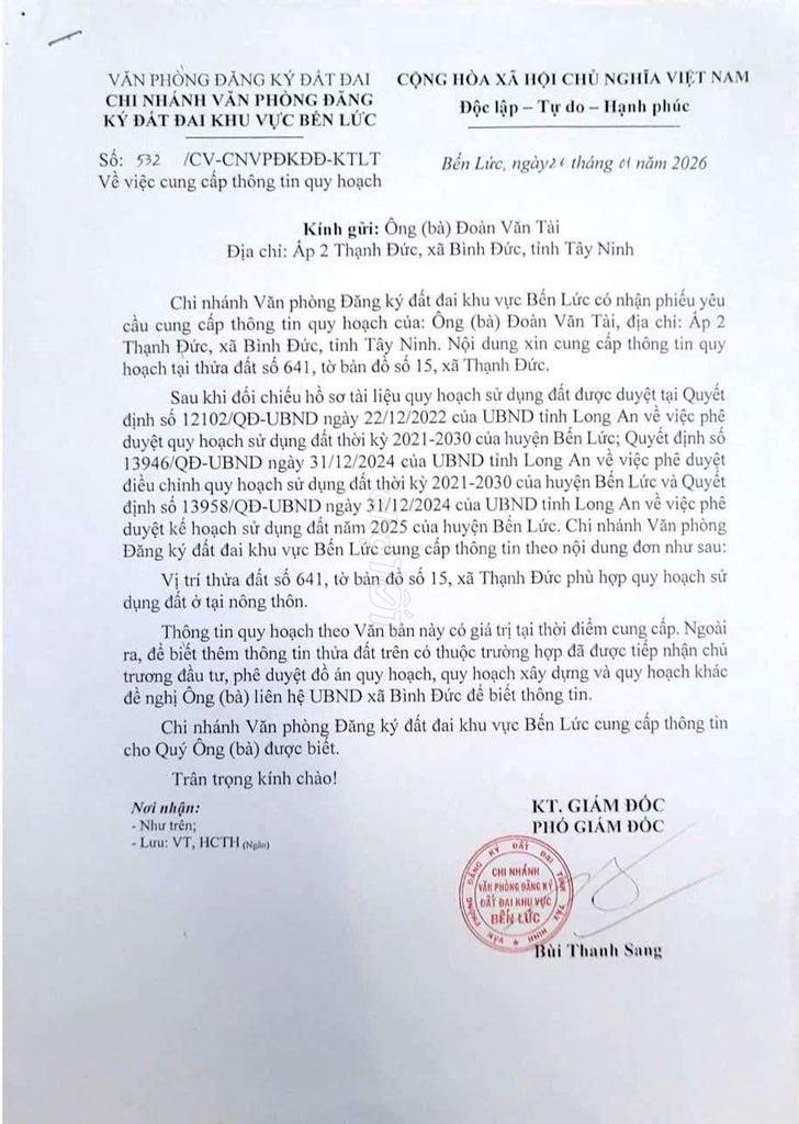 Bán đất xã Thạnh Đức tỉnh Long An