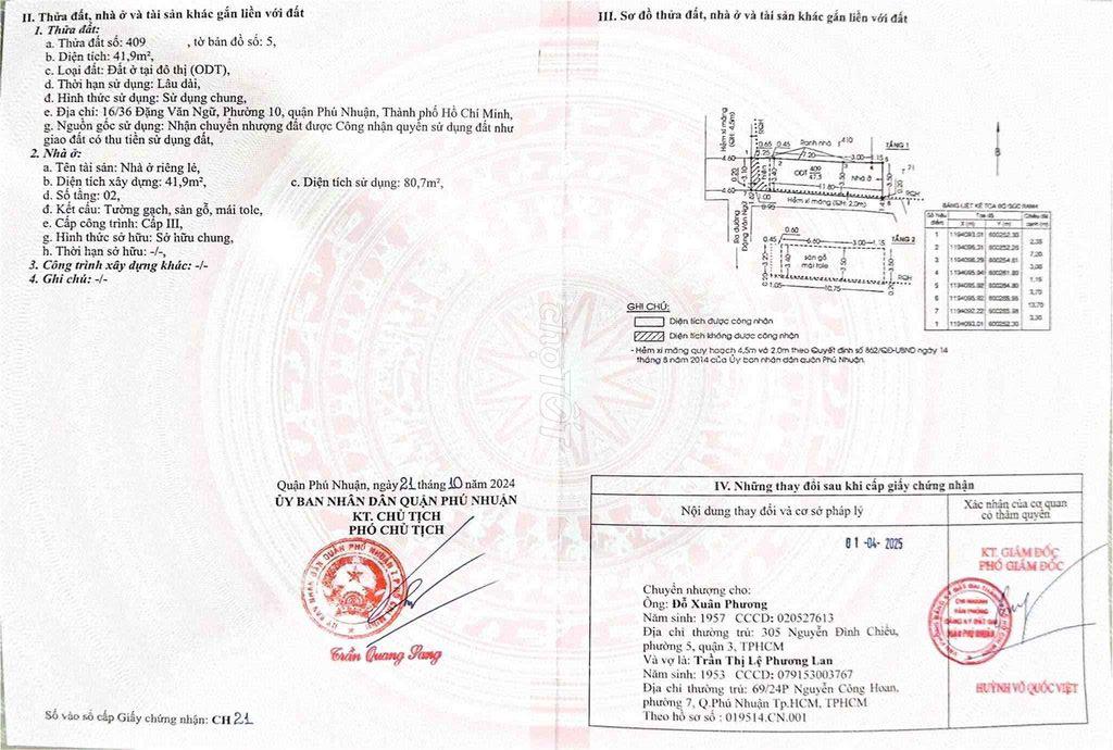 Bán nhà đường Đặng Văn Ngữ quận Phú Nhuận