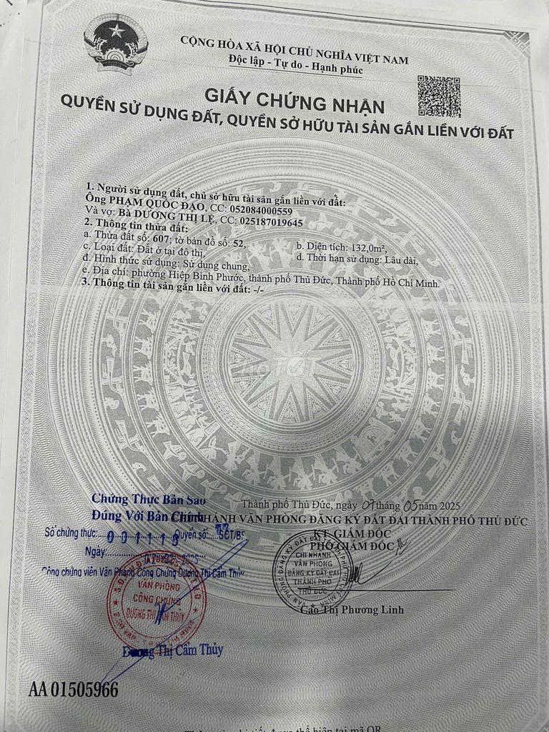 Bán nhà đường Quốc Lộ 13 phường Hiệp Bình Phước Thành phố Thủ Đức
