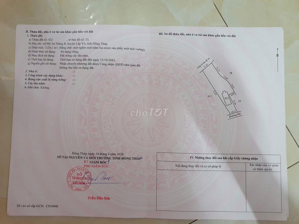 Bán nhà xã Mỹ An Hưng B tỉnh Đồng Tháp